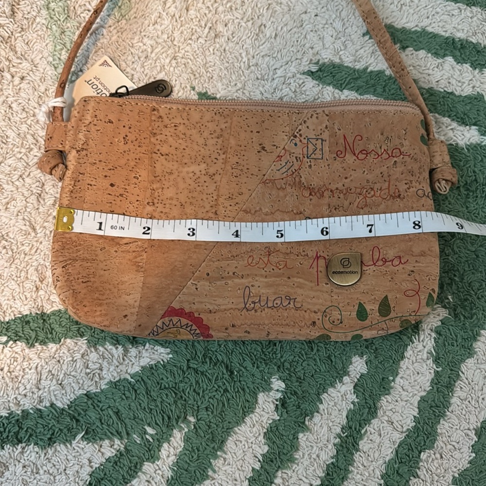Tan Cork Crossbody Bag with Flap Closure - Picture 6 of 6